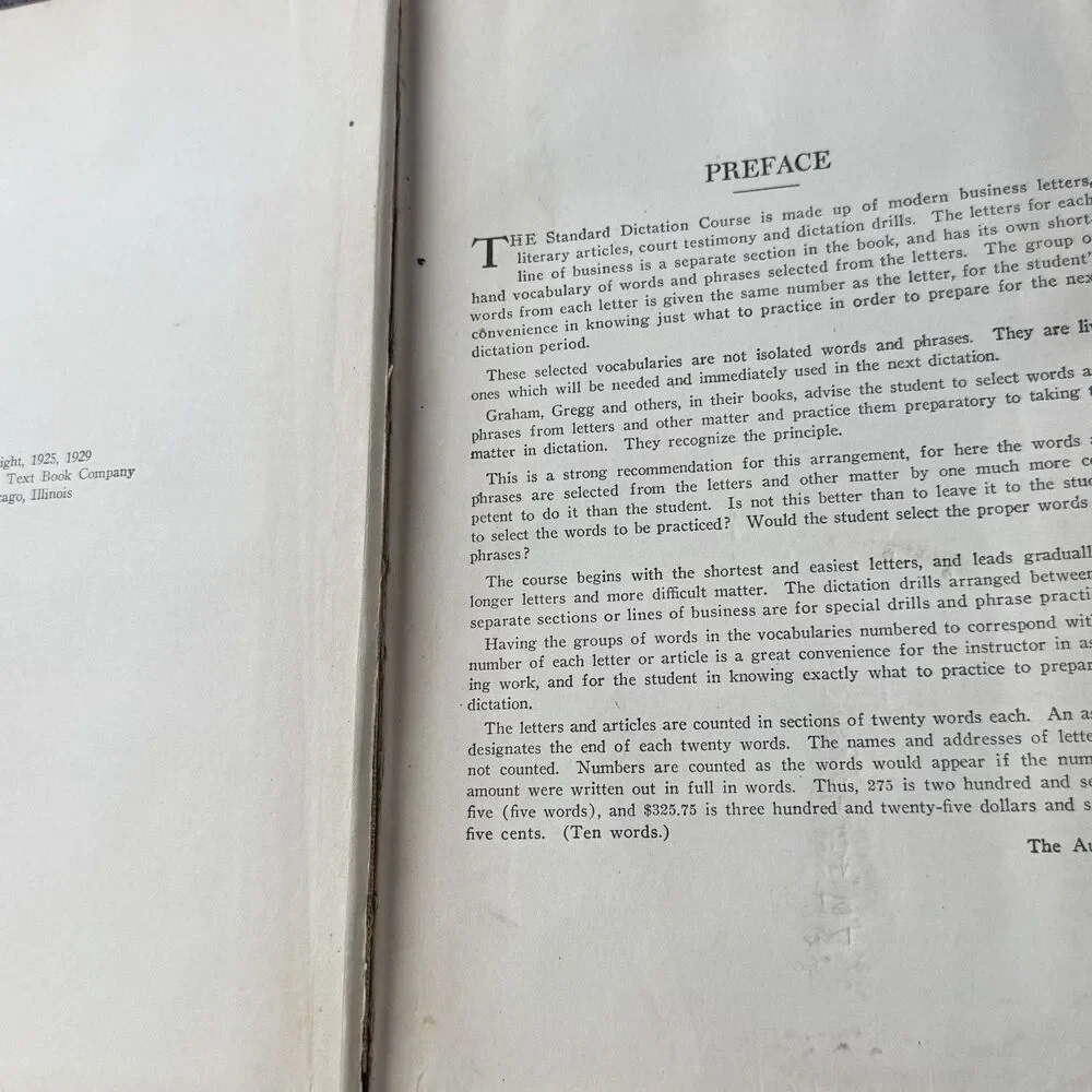 Standard Dictation Amanuensis Secretarial Gregg 1929 Hard Cover Text Book Course - Picture 7 of 12